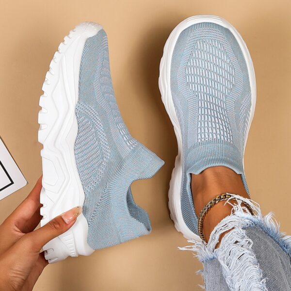 Sports Women's Breathable Flying Woven Socks Slip-on Lazy Shoes - Image 2