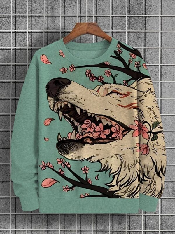 Women's 3d Digital Printing Casual Round Neck Pullover Sweater - Image 5