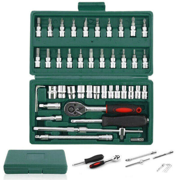 52pc Metric Socket Set Ratchet Torx Wrench Kit 1-4 Drive Repair Tool With Case - Image 9