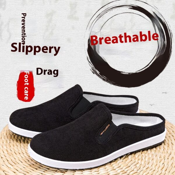 Casual Breathable All-match Sneakers Slip-on Heel-free Half Support Non-slip Men's Shoes - Image 7
