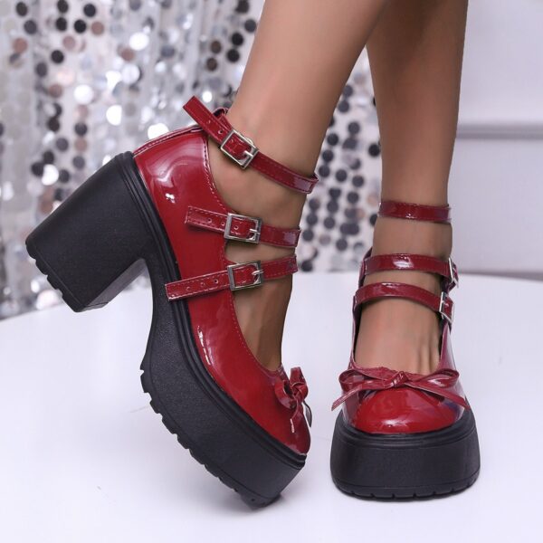 Women's Thick-soled Lace-up Loafers Fall Versatile British Leather Shoes