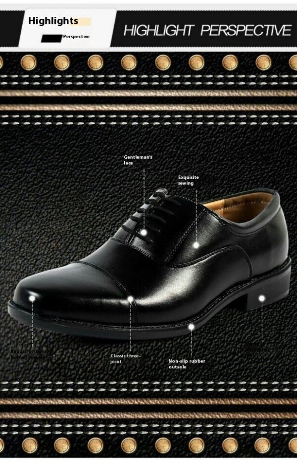 Mesh Three Connector Business Casual Leather Shoes - Image 4
