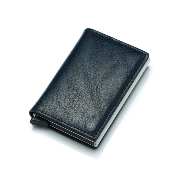 PU Leather Credit Holder Business Money Cash Card Package RFID Wallet Automatic Aluminum Alloy Card Men Bag - Image 5