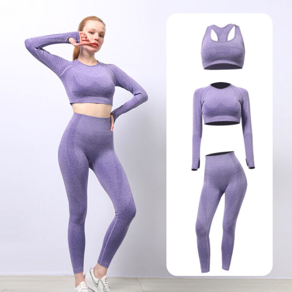 Seamless Yoga Wear Sports Suit Outdoor Fitness Vest Quick Dry Tight Sportswear Yoga Pants Women - Image 7