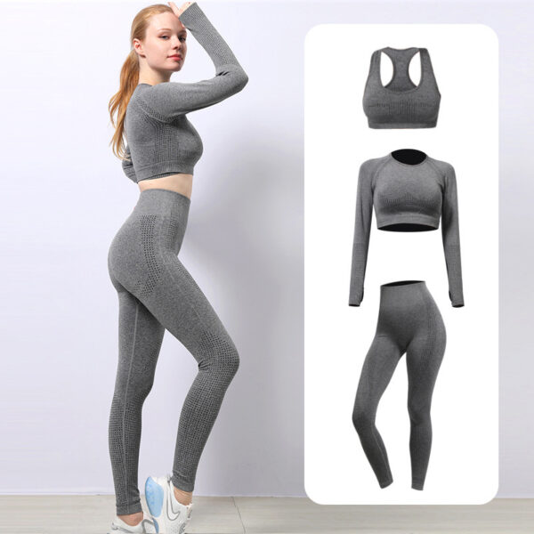 Seamless Yoga Wear Sports Suit Outdoor Fitness Vest Quick Dry Tight Sportswear Yoga Pants Women - Image 2