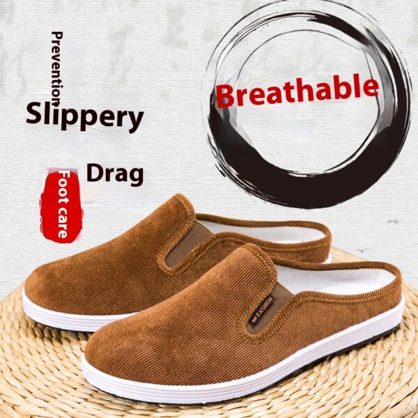 Casual Breathable All-match Sneakers Slip-on Heel-free Half Support Non-slip Men's Shoes - Image 3