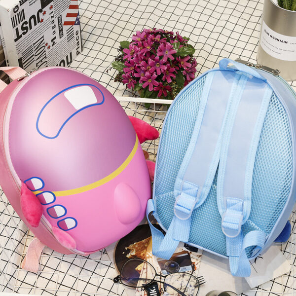 Children's cartoon kindergarten schoolbag small aircraft hard shell backpack waterproof eggshell double shoulder bag - Image 4