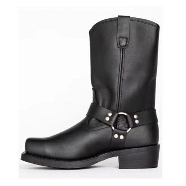 Vintage Men's Cowboy Boots Belt Buckle Ring High Top - Image 2