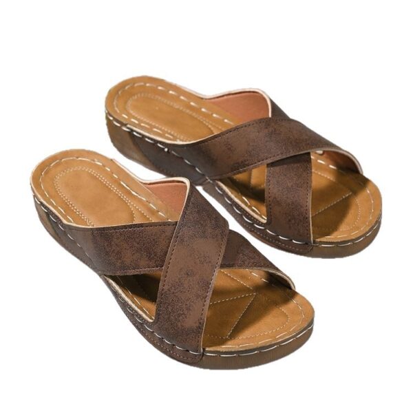 Women's Cross Wedge Platform Beach Casual Sandals