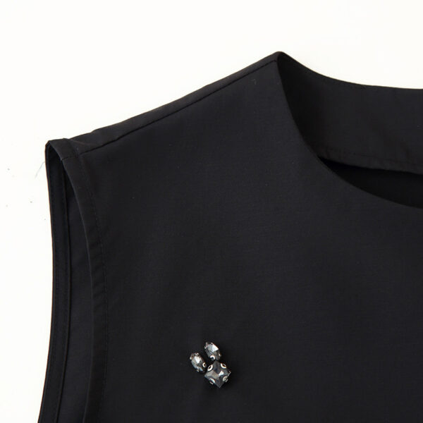 Irregular Design Beaded Ruffled Sleeveless Shirt For Women - Image 2