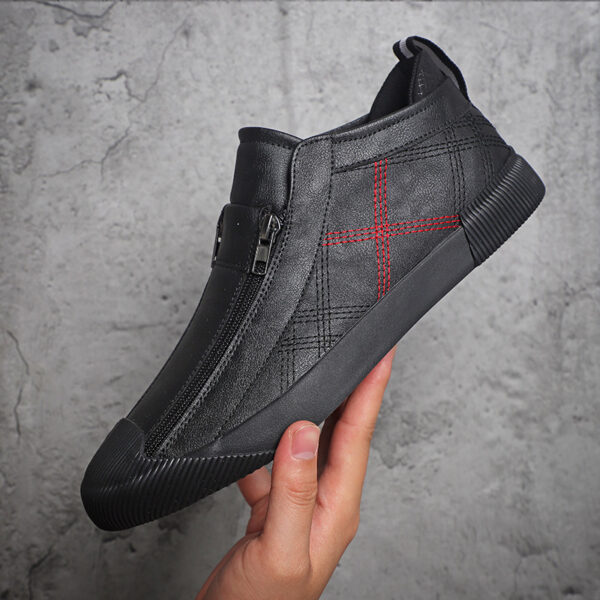 Leather Shoes Breathable Casual Fashion Low-top Sneakers - Image 5