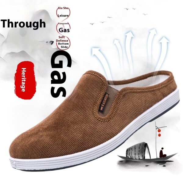 Casual Breathable All-match Sneakers Slip-on Heel-free Half Support Non-slip Men's Shoes - Image 2