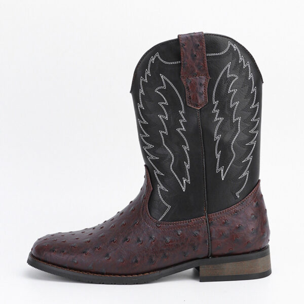 Western Denim Square Toe Motorcycle Men's Boots - Image 6