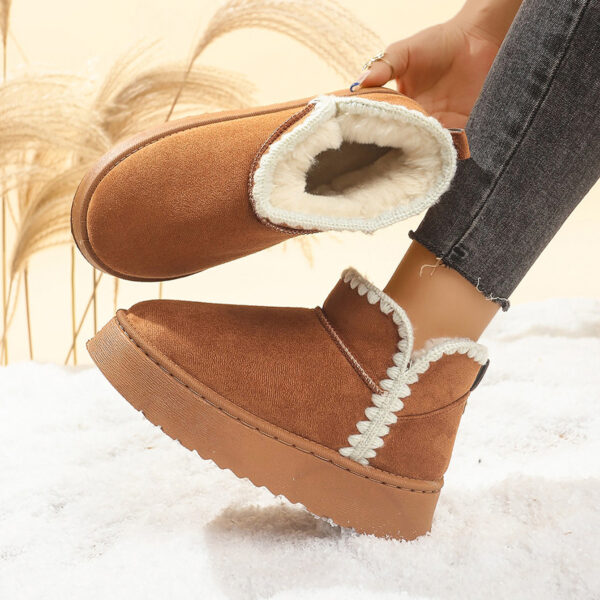 Snow Boots For Women Short Tube Velvet Insulated Cotton-padded Shoes - Image 4
