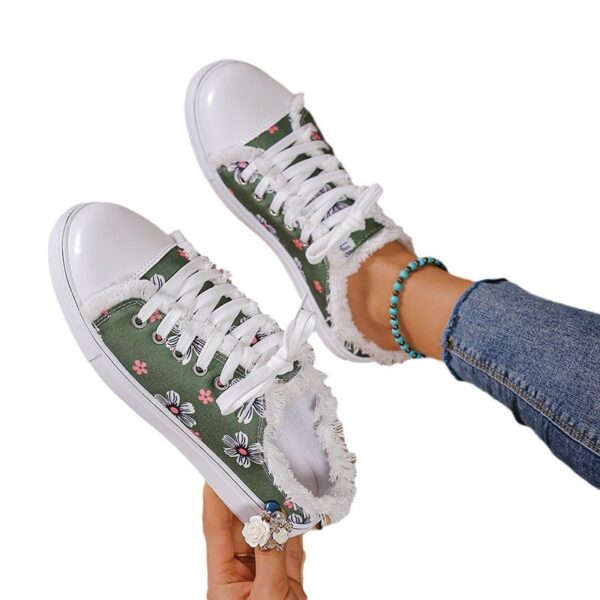 Spring And Autumn New Casual All-match Flat Lace-up Plus Size Low-top Canvas Shoes For Women - Image 8