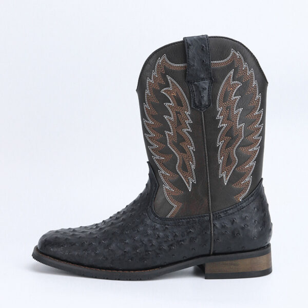 Western Denim Square Toe Motorcycle Men's Boots - Image 2