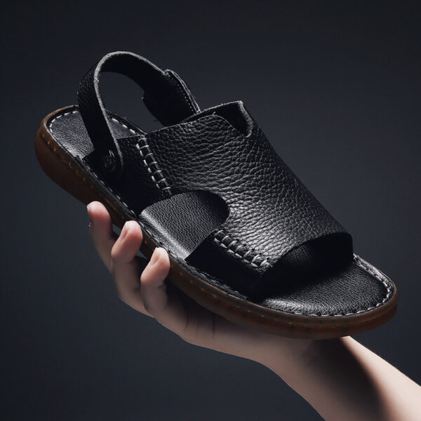 Men's Sandals Dual-use Cowhide Soft Bottom Beach Shoes - Image 4