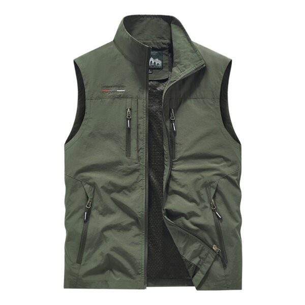 Men's Multi-pocket Outdoor Casual Stand Collar Work Vest - Image 10