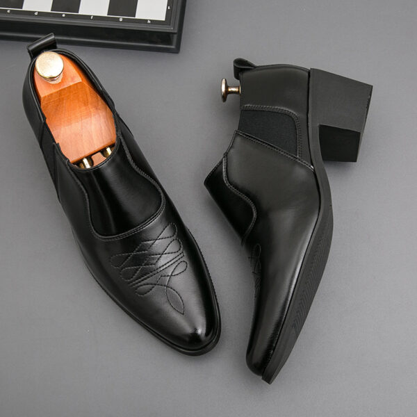 Fashion Men's Business Formal Platform Height Increasing Leather Shoes - Image 6