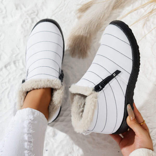 Waterproof Umbrella Cloth Snow Boots Low-top Side Zipper Non-slip Cotton-padded Boots - Image 5