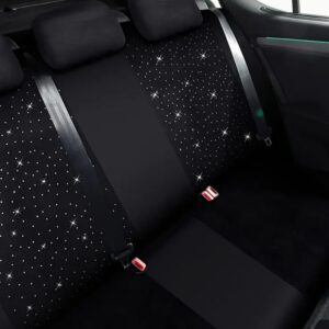 Five-seater Black Rhinestone Car Seat Cover