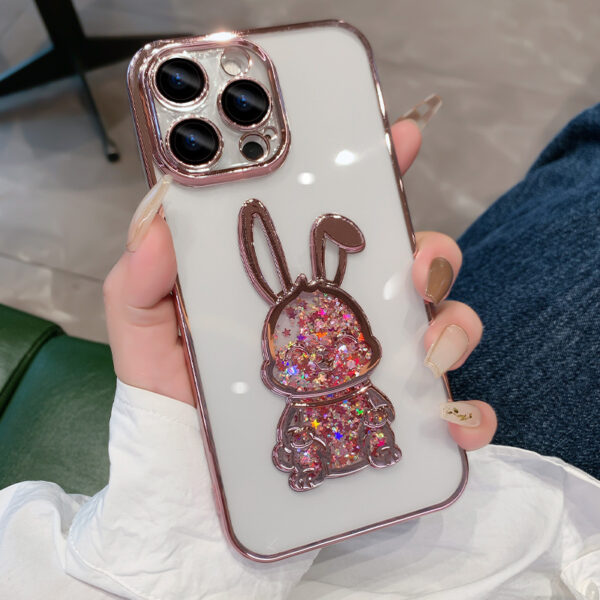 Plastic Electroplating Lens Protector Phone Case Year Quicksand Rabbit All-inclusive Drop-resistant - Image 5