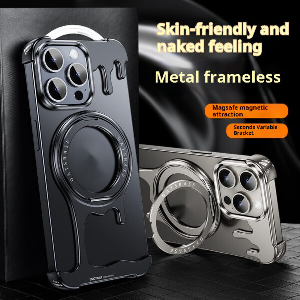 Liquid Frameless Nude Feel Phone Case Magnetic Bracket - Image 8