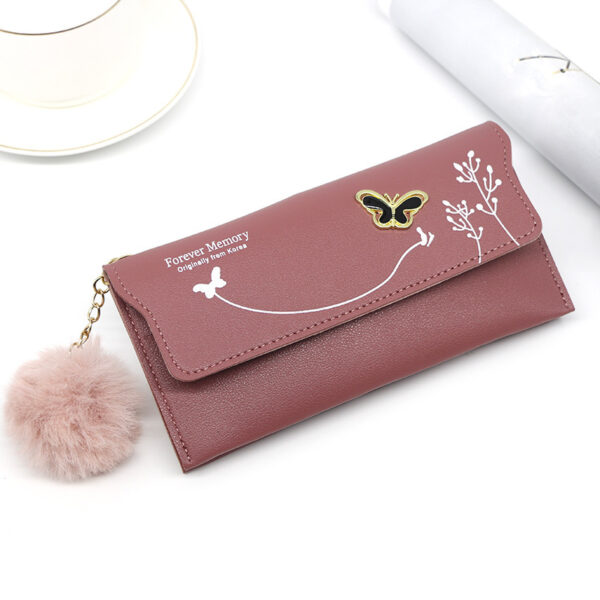 Ladies' Long Wallet With Butterfly Flowers And Simple Loose Change - Image 2