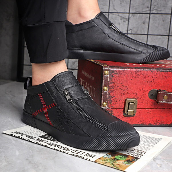 Leather Shoes Breathable Casual Fashion Low-top Sneakers - Image 7