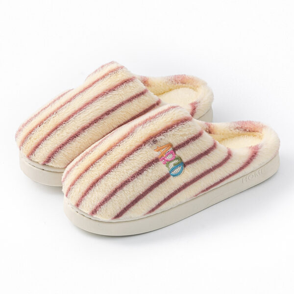 Colorful Vertical Terms Plush Soft Cotton Slippers - Image 9