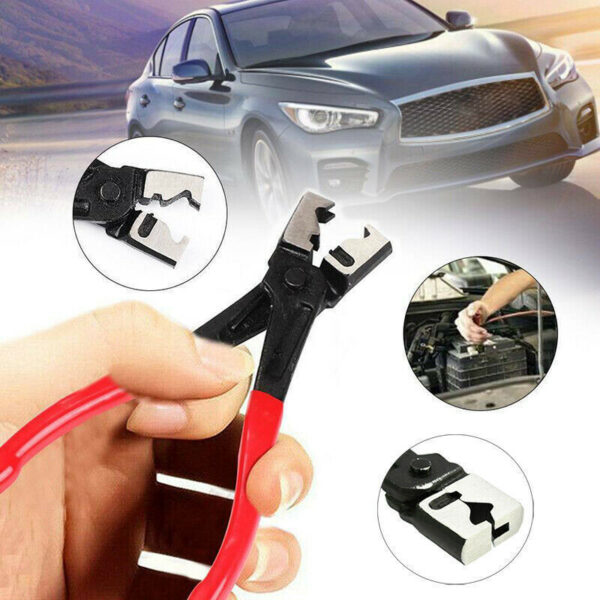1pc Red Clicr-R Type Hose Clip Plier Practical Metal Collar Clamp Swivel Tool - Image 5