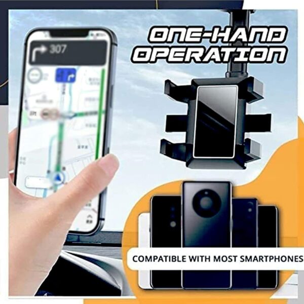 Rotatable And Retractable Car Phone Holder Rearview Mirror UK Stock - Image 5