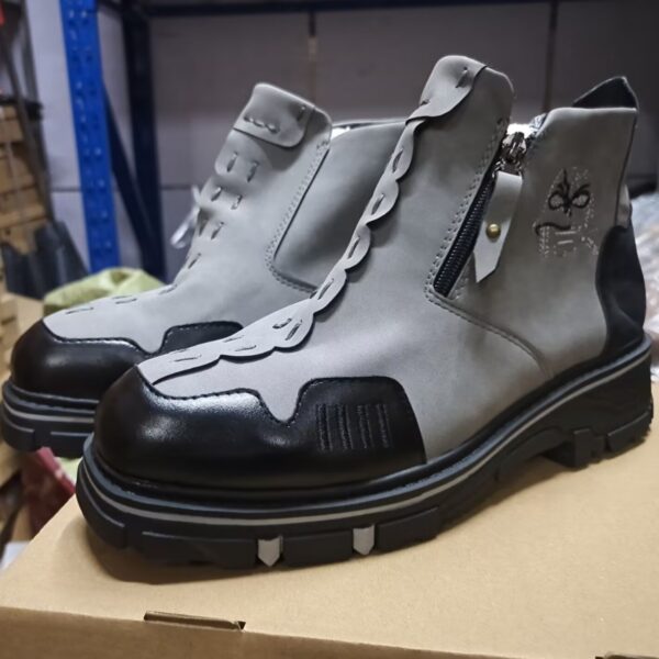 Men's Short Boots Round Toe Large Size Side Zipper Martin Boots - Image 8