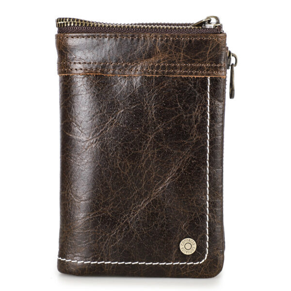Black Angel Leather RFID Anti-theft Brush Men's Wallet