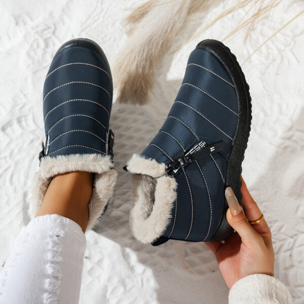 Waterproof Umbrella Cloth Snow Boots Low-top Side Zipper Non-slip Cotton-padded Boots - Image 3
