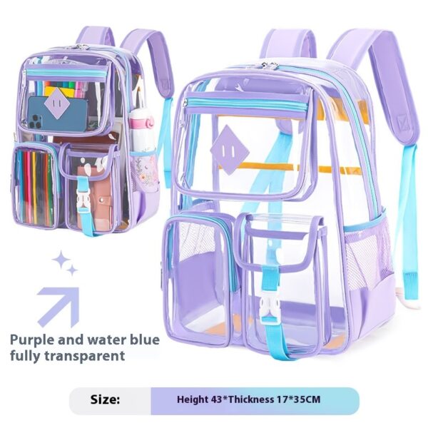 Transparent Bag Waterproof Primary School Student Schoolbag For Junior High School Grade - Image 2