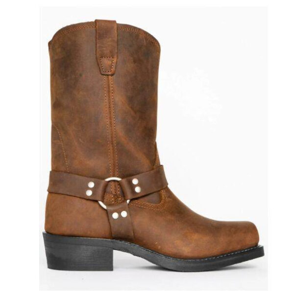 Vintage Men's Cowboy Boots Belt Buckle Ring High Top - Image 4