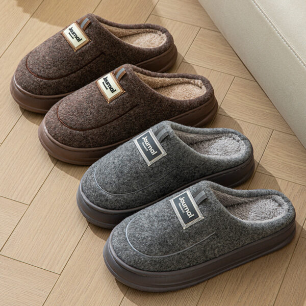 Men's Warm Thickened Bottom Plus Size Cotton Slippers - Image 6