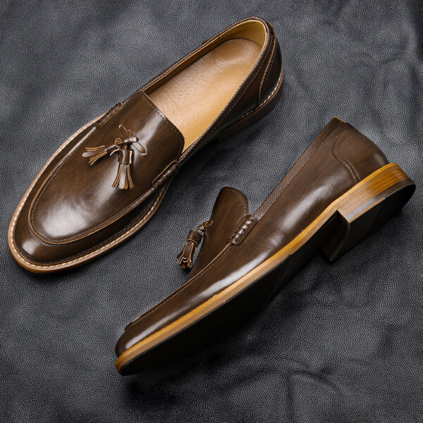 American Size Wood Grain Tassel Foreign Trade Formal Shoes Loafers Slip-on - Image 5