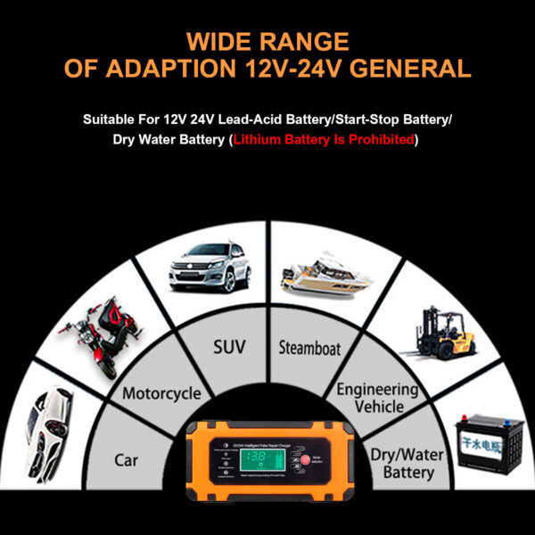 8A Smart Car Battery Fast Charger 12V Charger Automatic Pulse Repair AGM-GEL UK - Image 10
