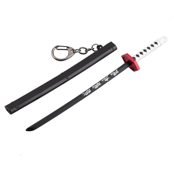 Japanese Wheel Knife With Sheath Sword Weapon Model Metal Keychains - Image 9