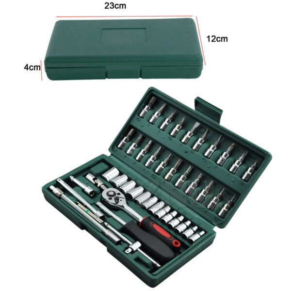 52pc Metric Socket Set Ratchet Torx Wrench Kit 1-4 Drive Repair Tool With Case - Image 3