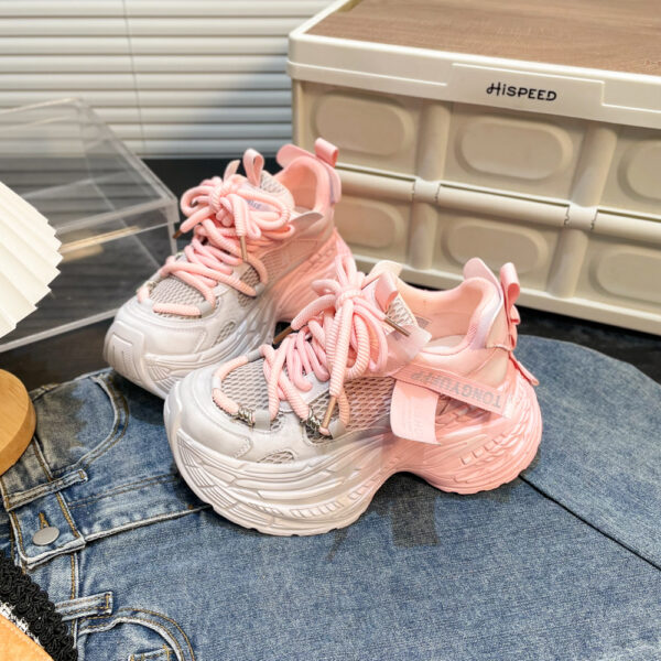 Thick Bottom Gradient Colorblock Daddy Shoes - Image 3