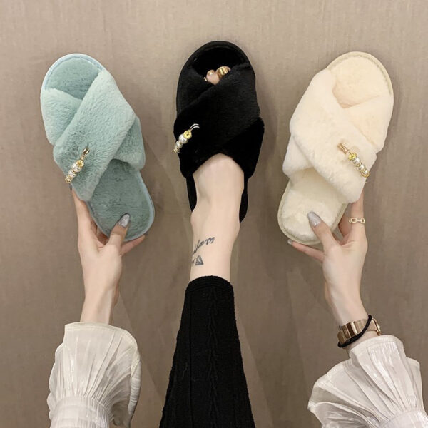 New Cross Cotton Slippers Home Casual Floor Slippers - Image 4