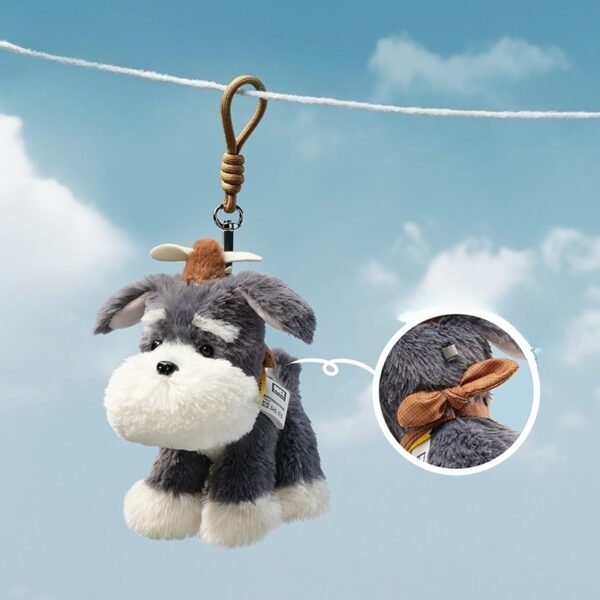 Babycare Plush West Highland Puppy Schnauzer Doll Bag Keychain Pendant - Image 4