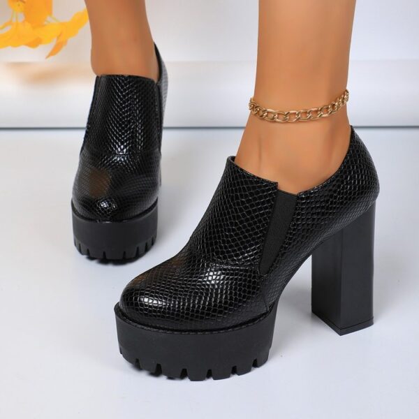 Women's Plaid Lace-up Fashion High Heels - Image 6