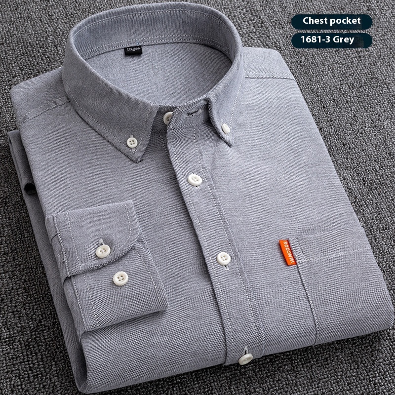 Pure Cotton Washed Oxford Woven Shirts Men - Image 4