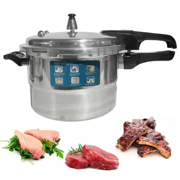 5L Aluminium Pressure Cooker Quick With Lid Latch Indicator Explosion-Proof - Image 3