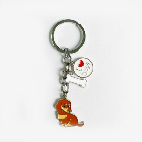 American Style Pet Dog Wax Metal Keychains - Image 2