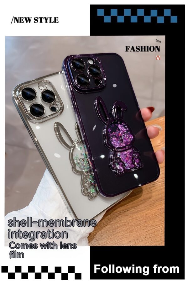 Plastic Electroplating Lens Protector Phone Case Year Quicksand Rabbit All-inclusive Drop-resistant - Image 9